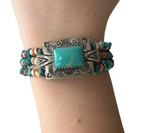 Carolyn Pollack Relios Turquoise Beaded Sterling Silver Cuff Bracelet