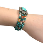 Carolyn Pollack Relios Turquoise Beaded Sterling Silver Cuff Bracelet