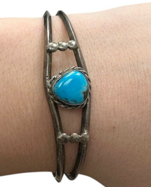 Sterling Silver Native American Turquoise Cuff Bracelet