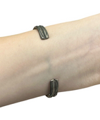 Vintage Native American Navajo Turquoise Feather Sterling Cuff Bracelet