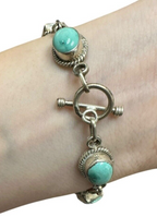 Sterling Silver and Turquoise Bracelet 8in
