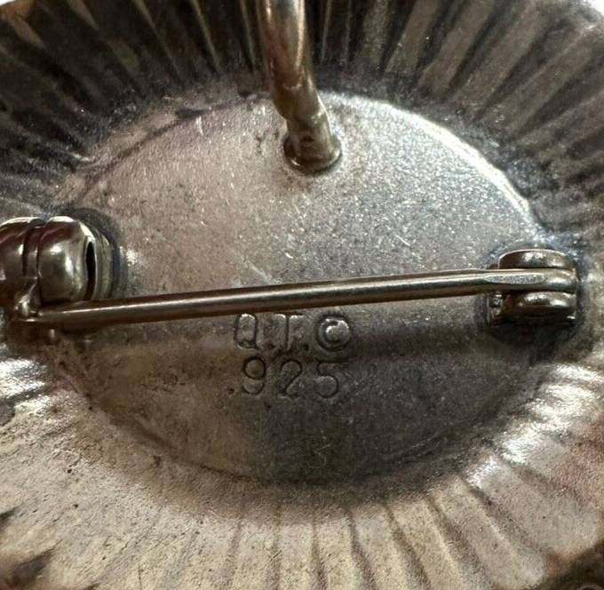 Sterling Silver and Turquoise Pendant Pin