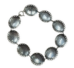 Sterling Silver Concho Flower Bracelet 7.25in
