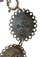 Sterling Silver Concho Flower Bracelet 7.25in