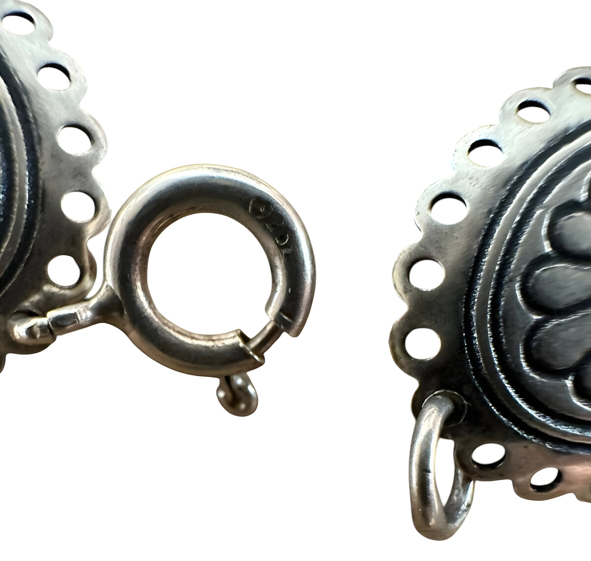 Sterling Silver Concho Flower Bracelet 7.25in