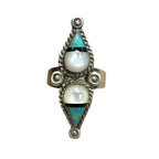 Zuni Sterling Silver and Turquoise Ring Sz 8