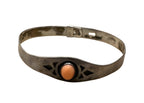 Sterling Silver Bracelet with Orange Center Stone