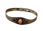 Sterling Silver Bracelet with Orange Center Stone