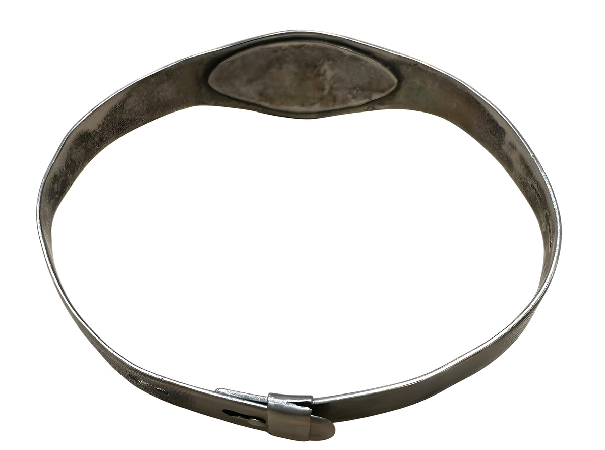 Sterling Silver Bracelet with Orange Center Stone