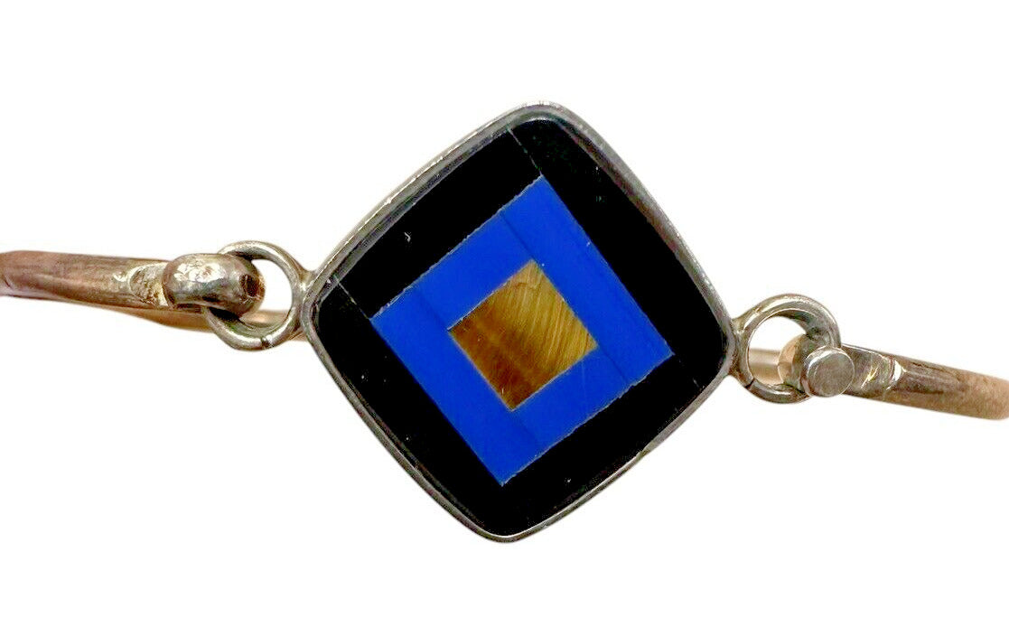 Sterling Silver Multi-Stone Inlay