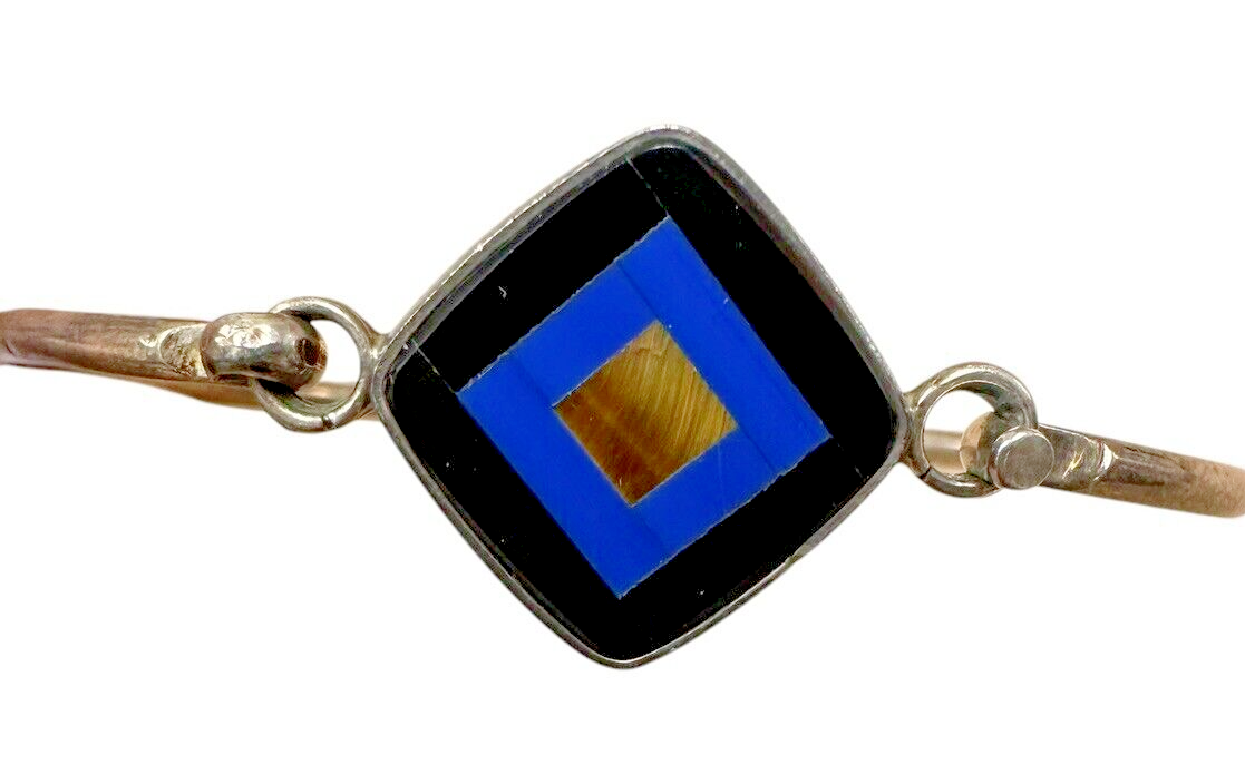 Sterling Silver Multi-Stone Inlay