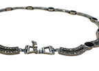 Onyx Marcasite Necklace Bracelet And Earring Set