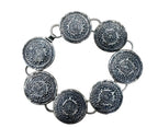 Sun God Sterling Silver Bracelet and Pendant 8in