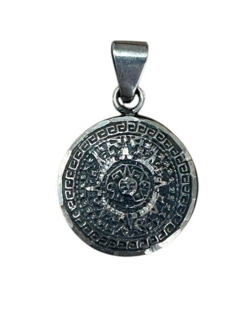 Sun God Sterling Silver Bracelet and Pendant 8in