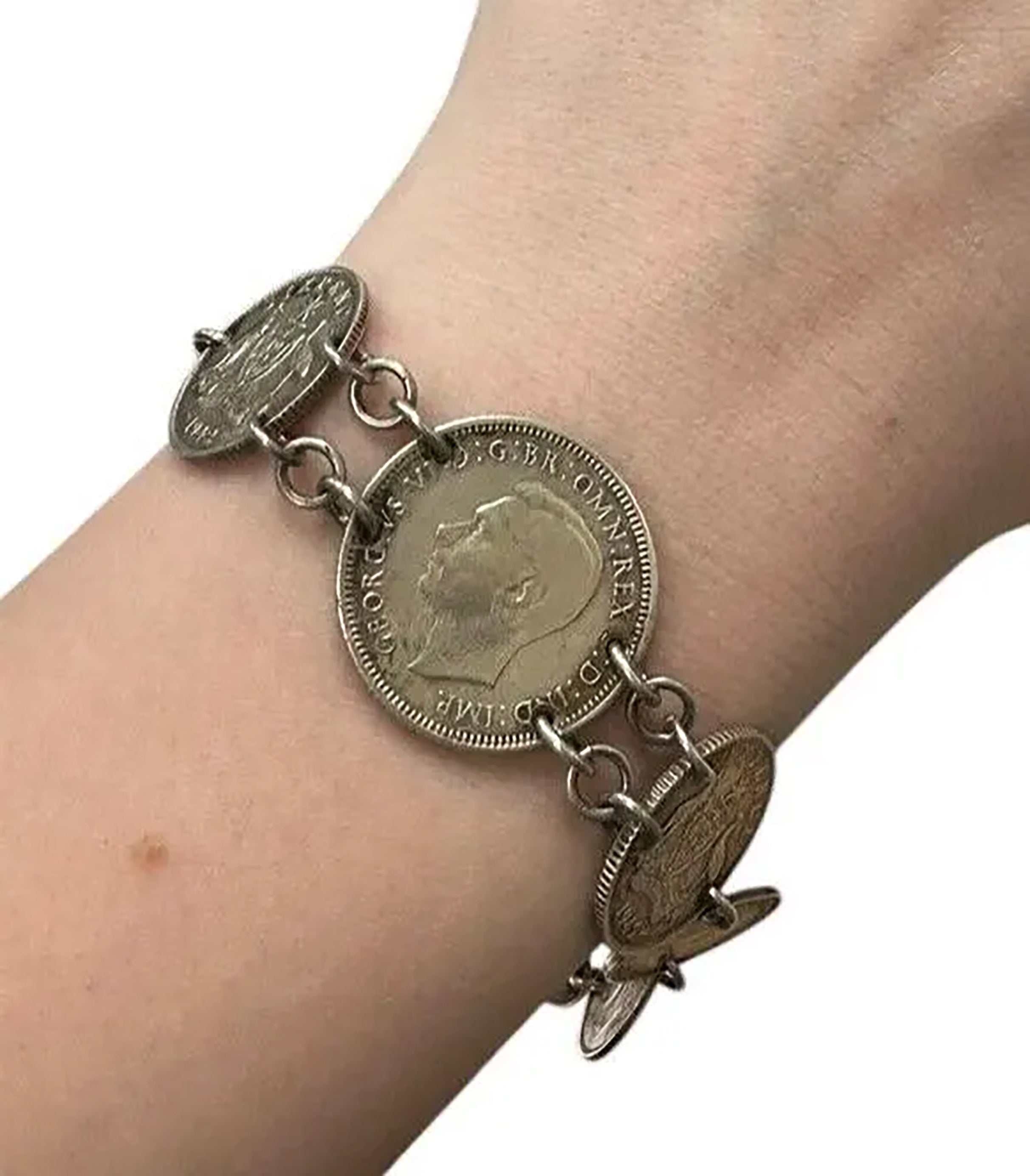 Sterling Silver Australian Coin Bracelet 8 inches