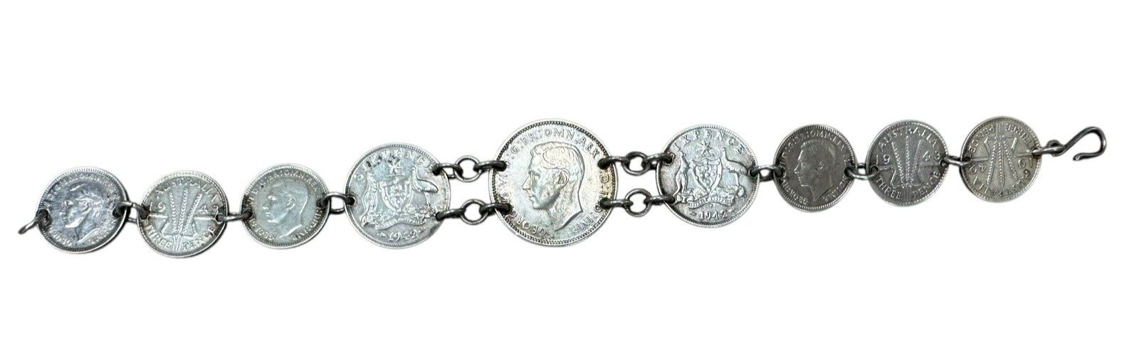 Sterling Silver Australian Coin Bracelet 8 inches