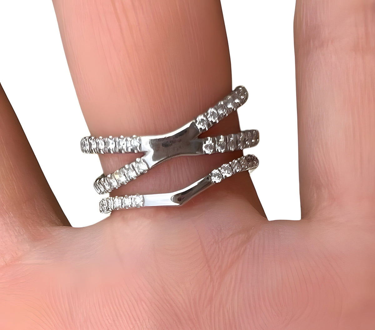 14kt White Gold and 1.00ct Round Lab Grown Diamond Engagement Ring Set 2.04ctw