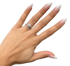 14kt White Gold and 1.00ct Round Lab Grown Diamond Engagement Ring Set 2.04ctw