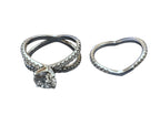 14kt White Gold and 1.00ct Round Lab Grown Diamond Engagement Ring Set 2.04ctw