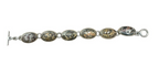 Sterling Silver Glass Beaded Bracelet 8 inches