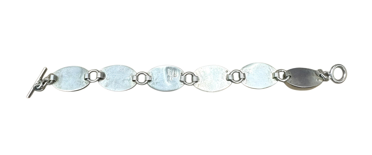 Sterling Silver Glass Beaded Bracelet 8 inches