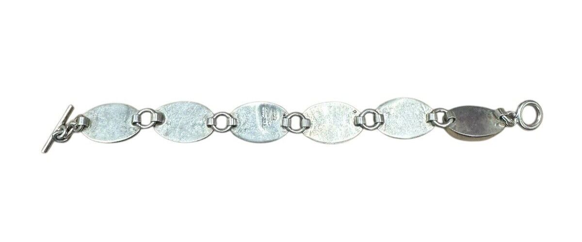 Sterling Silver Glass Beaded Bracelet 8 inches