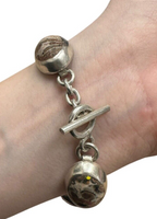 Sterling Silver Glass Beaded Bracelet 8 inches