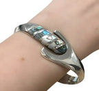 Sterling Silver Abalone Hinged Bracelet