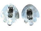 Sterling Silver with Black Gemstone Clip on Earrings