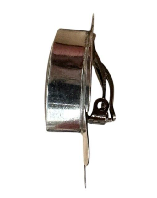 Sterling Silver with Black Gemstone Clip on Earrings