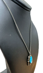 Native American Sterling Silver Turquoise Necklace 16 inches