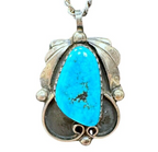 Native American Sterling Silver Turquoise Necklace 16 inches