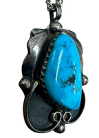 Native American Sterling Silver Turquoise Necklace 16 inches