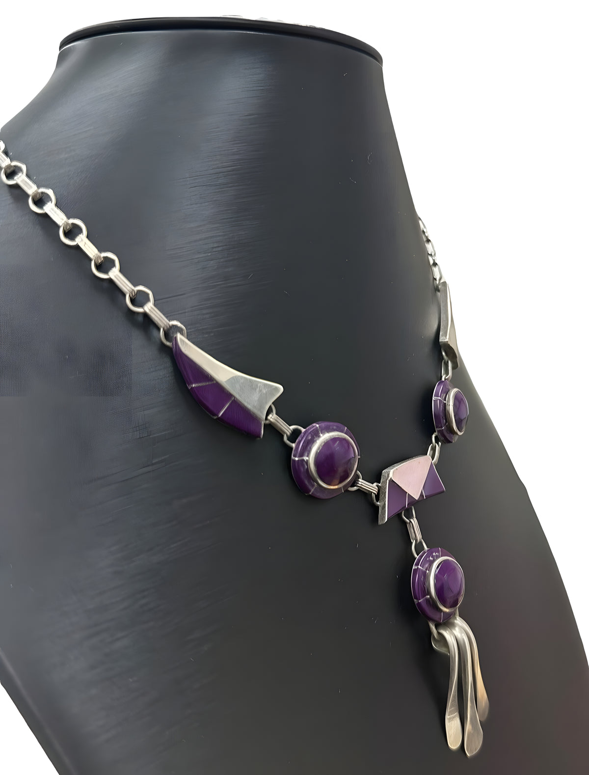 Julius Manuelito Sterling Silver Purple Necklace 16.5 inches