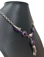 Julius Manuelito Sterling Silver Purple Necklace 16.5 inches