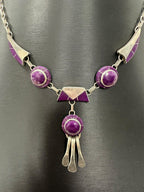 Julius Manuelito Sterling Silver Purple Necklace 16.5 inches