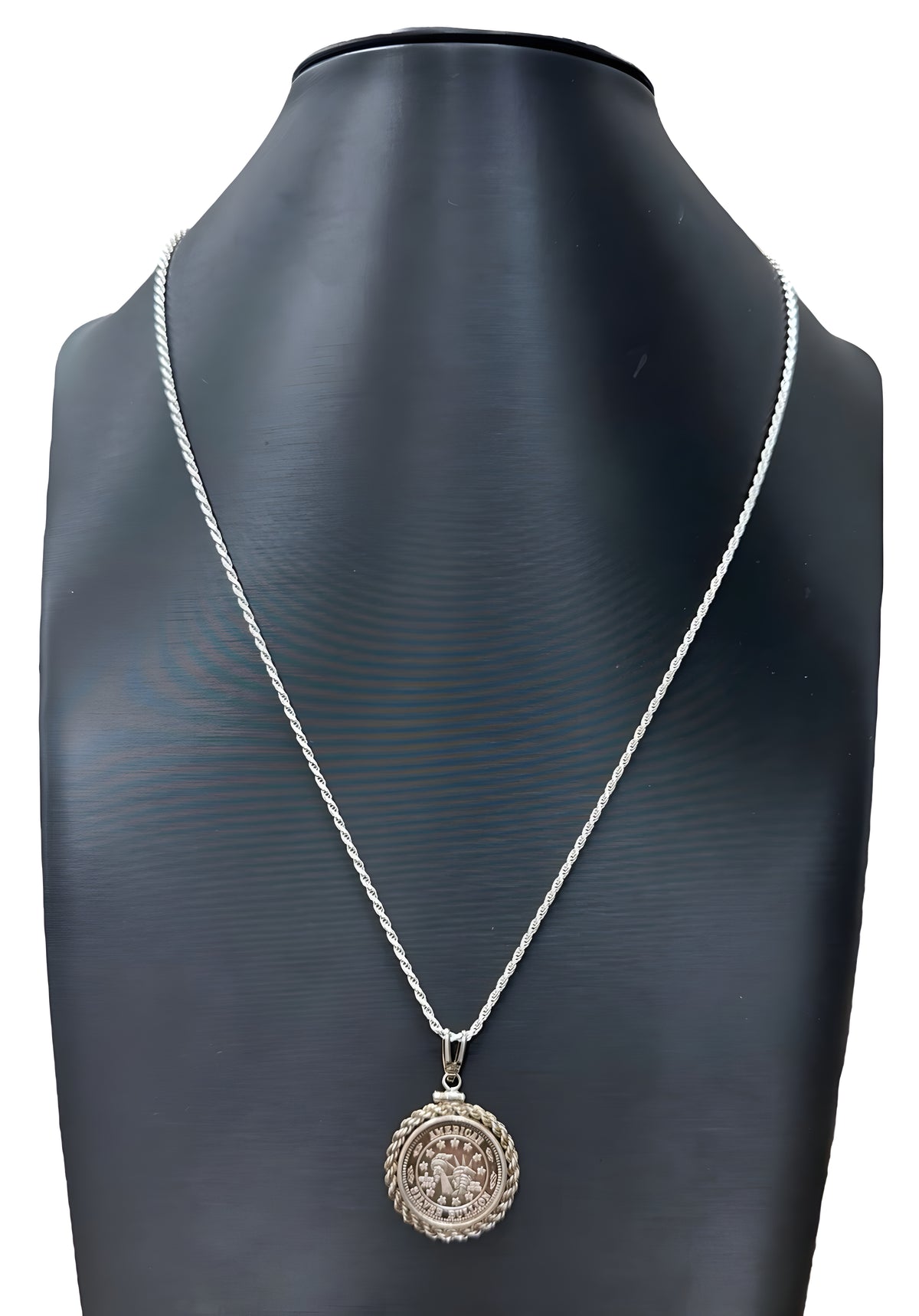 Sterling Silver American Silver Bullion Necklace 30 inches