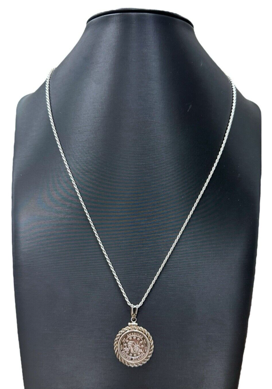 Sterling Silver American Silver Bullion Necklace 30 inches