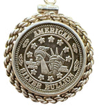 Sterling Silver American Silver Bullion Necklace 30 inches