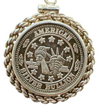 Sterling Silver American Silver Bullion Necklace 30 inches