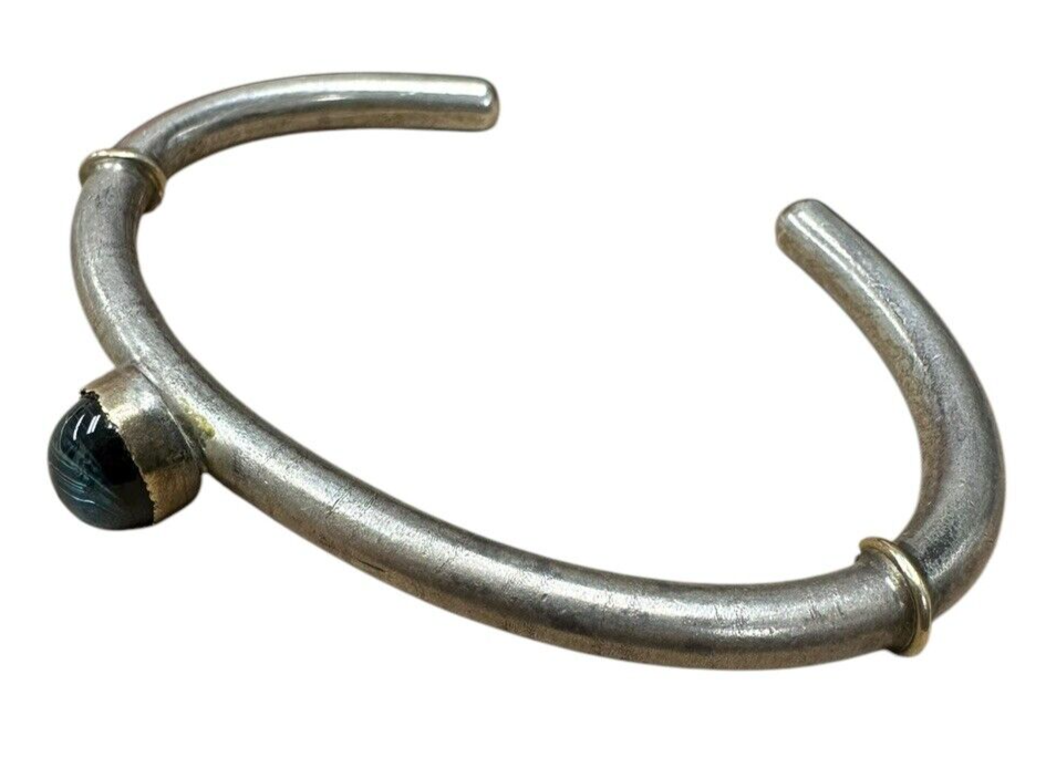 Sterling Silver Blue Tourmaline Cuff Bracelet