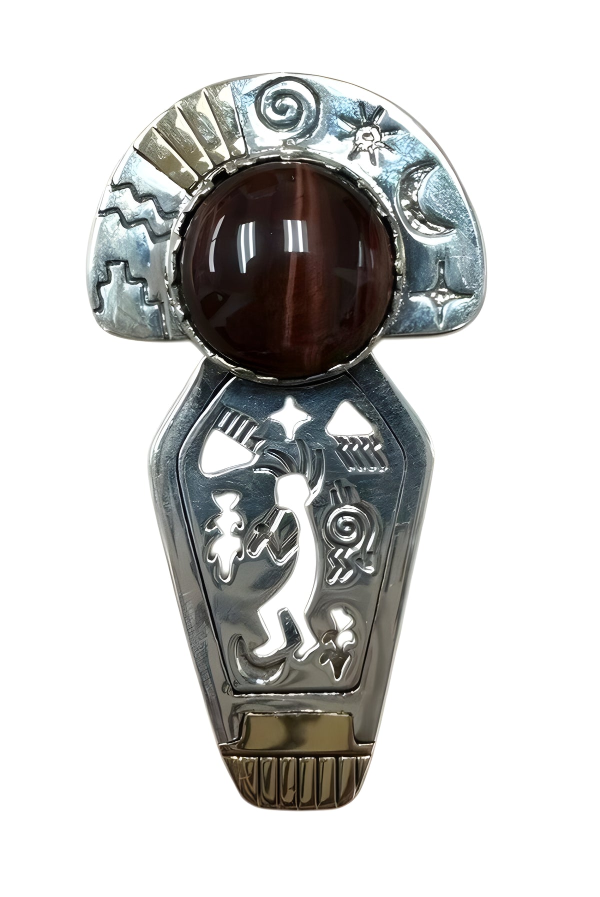 Roderick & Marilyn Tenorio Sterling Silver and 14K Yellow Gold Pin