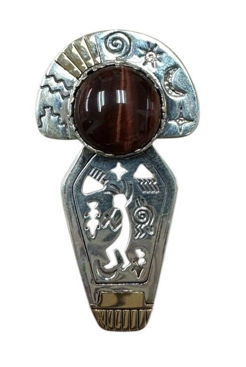 Roderick & Marilyn Tenorio Sterling Silver and 14K Yellow Gold Pin