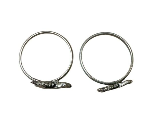 Two Sterling Silver Blue Enamel Unicorn Child Rings size 5