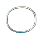 Taxco Sterling Silver Turquoise Inlay Hinged Bangle Bracelet