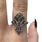 Sterling Silver Ring With Purple Gemstones size 7