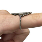 Sterling Silver Ring With Purple Gemstones size 7