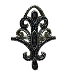 Sterling Silver Ring With Purple Gemstones size 7