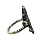 Sterling Silver Ring With Purple Gemstones size 7