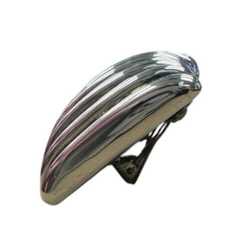 BJFLA Electroformed Sterling Silver Square Ribbed Clip On Earrings